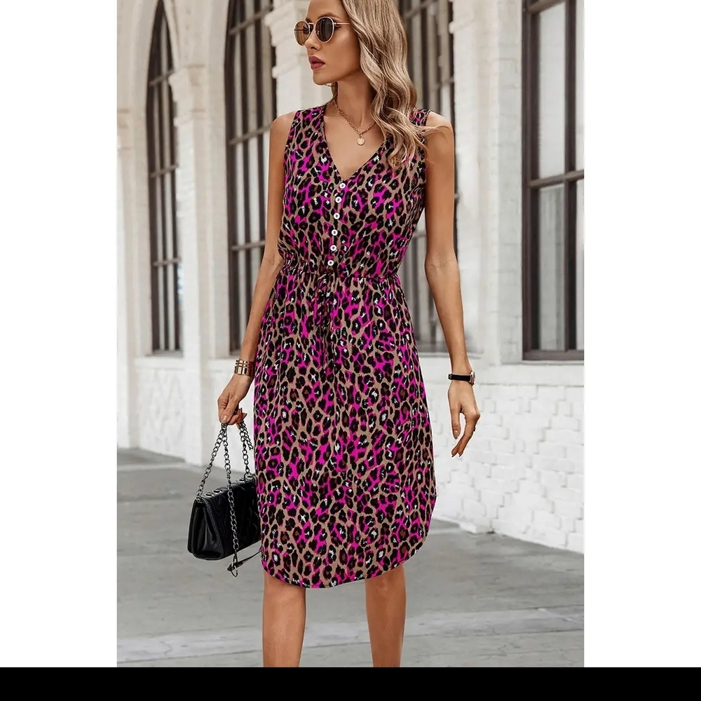 NEW Leopard Print Pink Dress - Picture 6 of 6